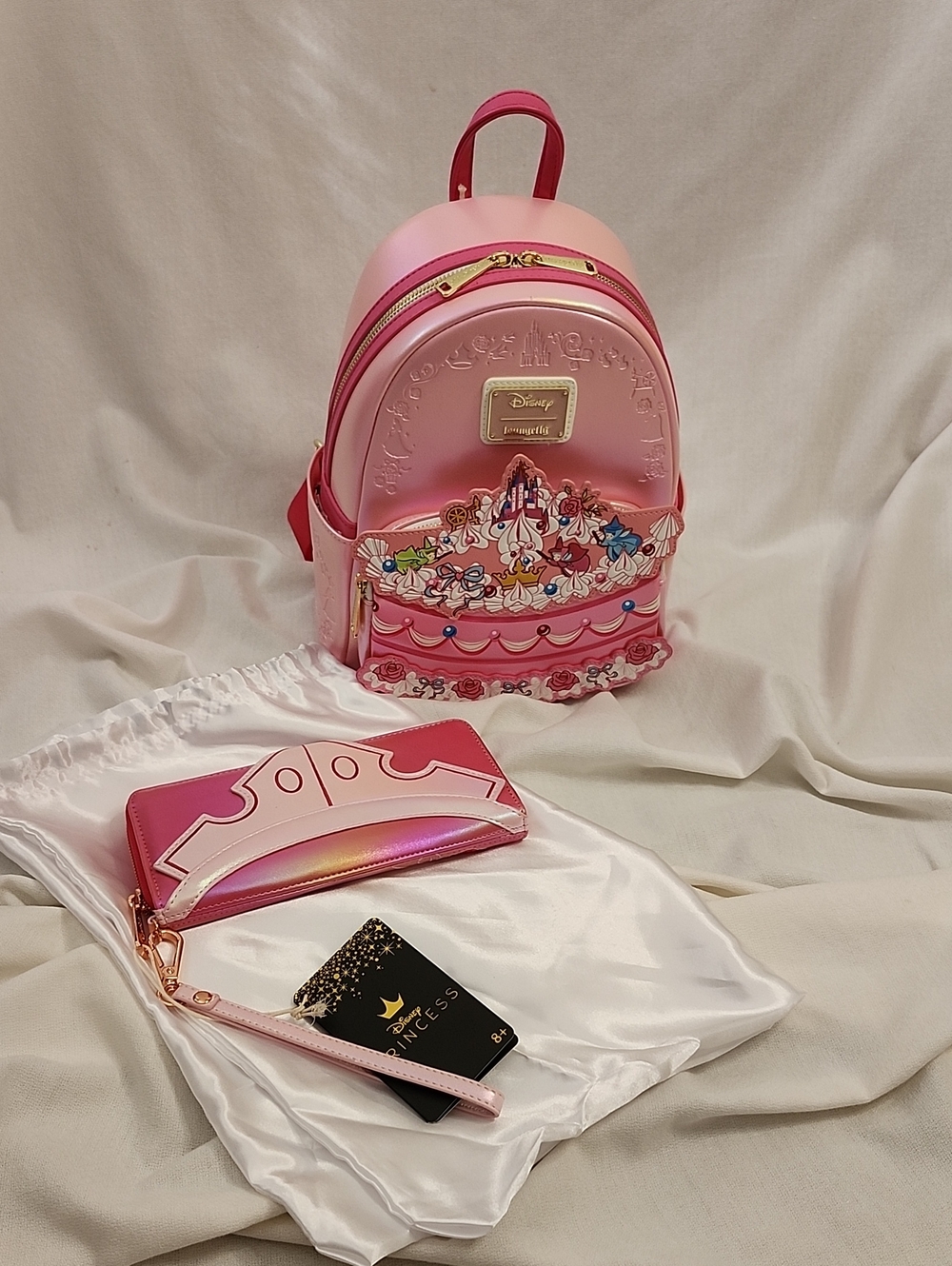 Loungefly Disney Sleeping Beauty Aurora Cake Backpack w/ Wristlet Set